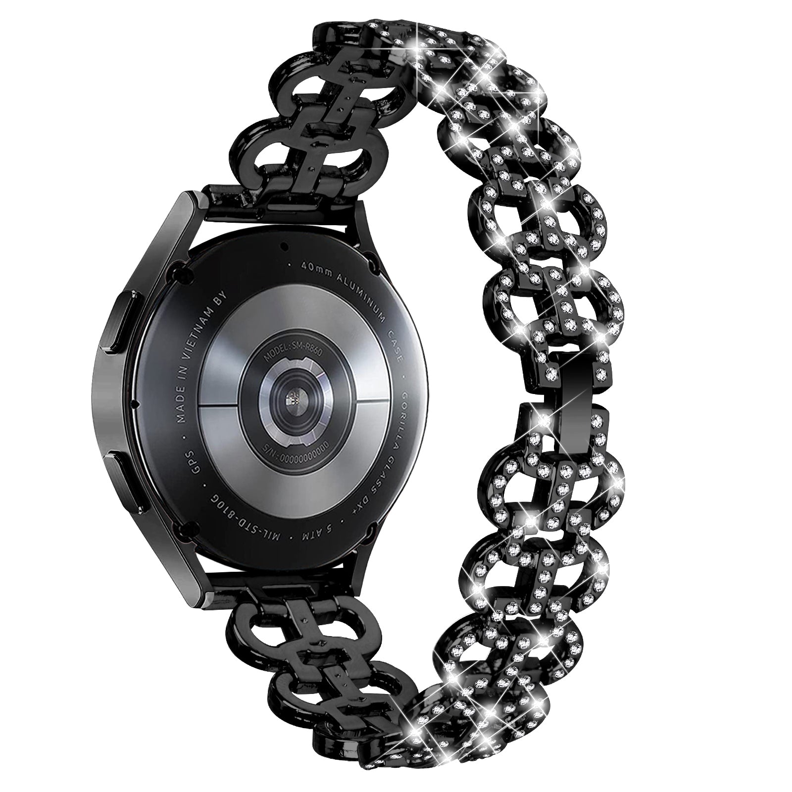 For Samsung Galaxy Watch Active Active2 44 40mm Metal Watch Band 20mm Light Luxury Rhinestone Watch Strap For Samsung Galaxy Watch Active Active2 44 40mm Metal Watch Band 20mm Light Luxury Rhinestone Watch Strap